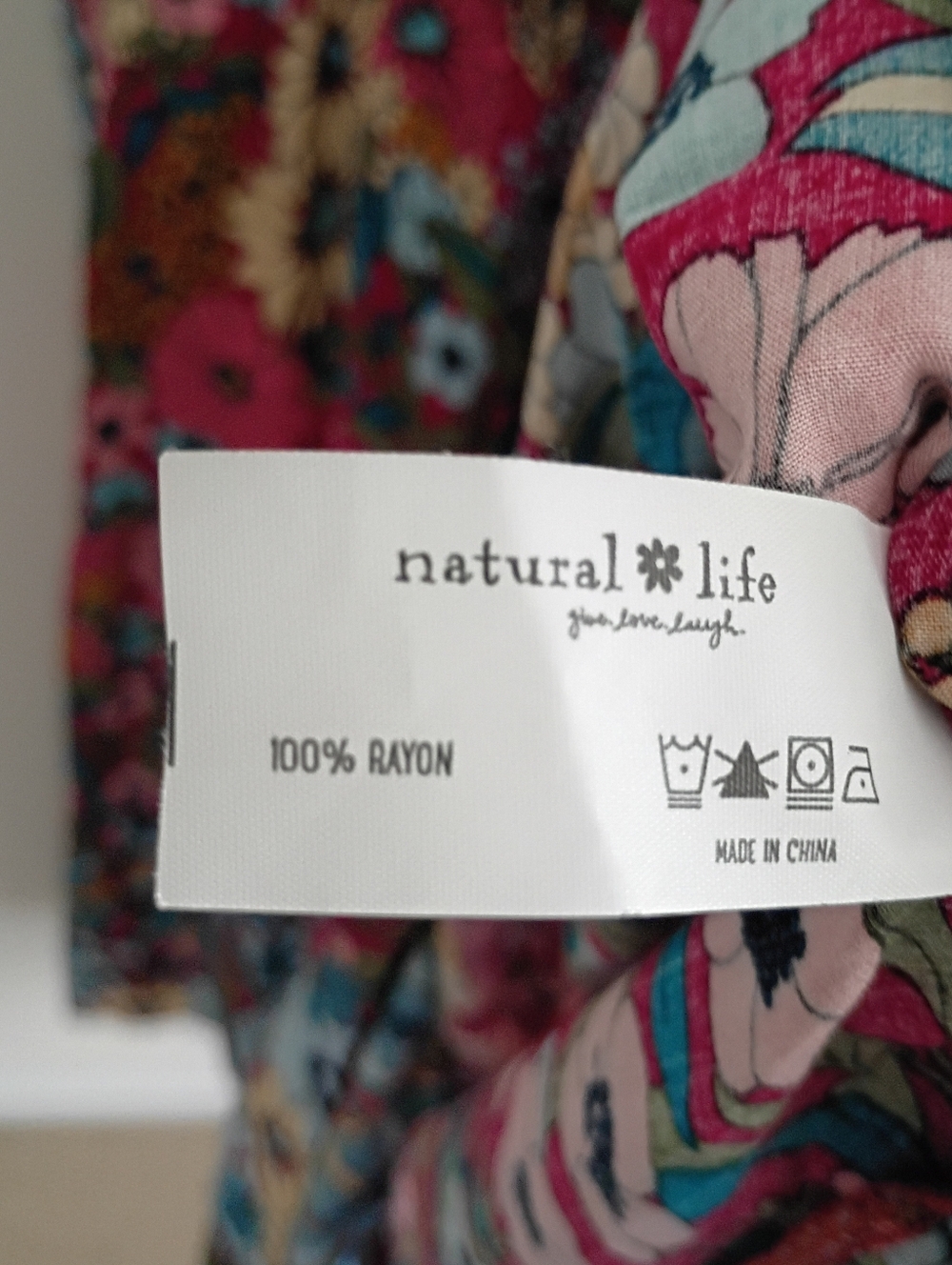 Natural Life Collette Maxi Floral Dress Tier Blue Red Boho Cottagecore Flowy - Picture 7 of 9